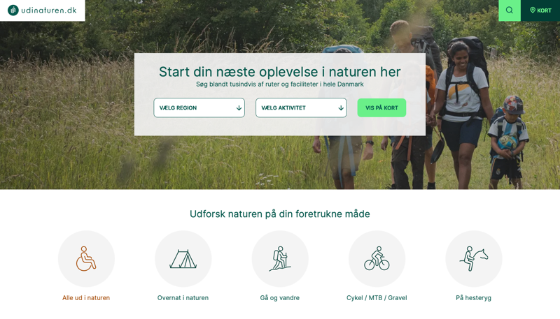 Startbilledet på udinaturens opdaterede umbraco-løsning
